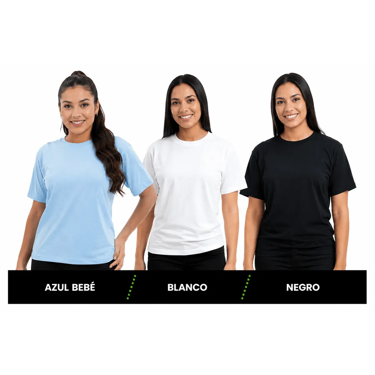 Pack Camisetas Unicolor Mujer